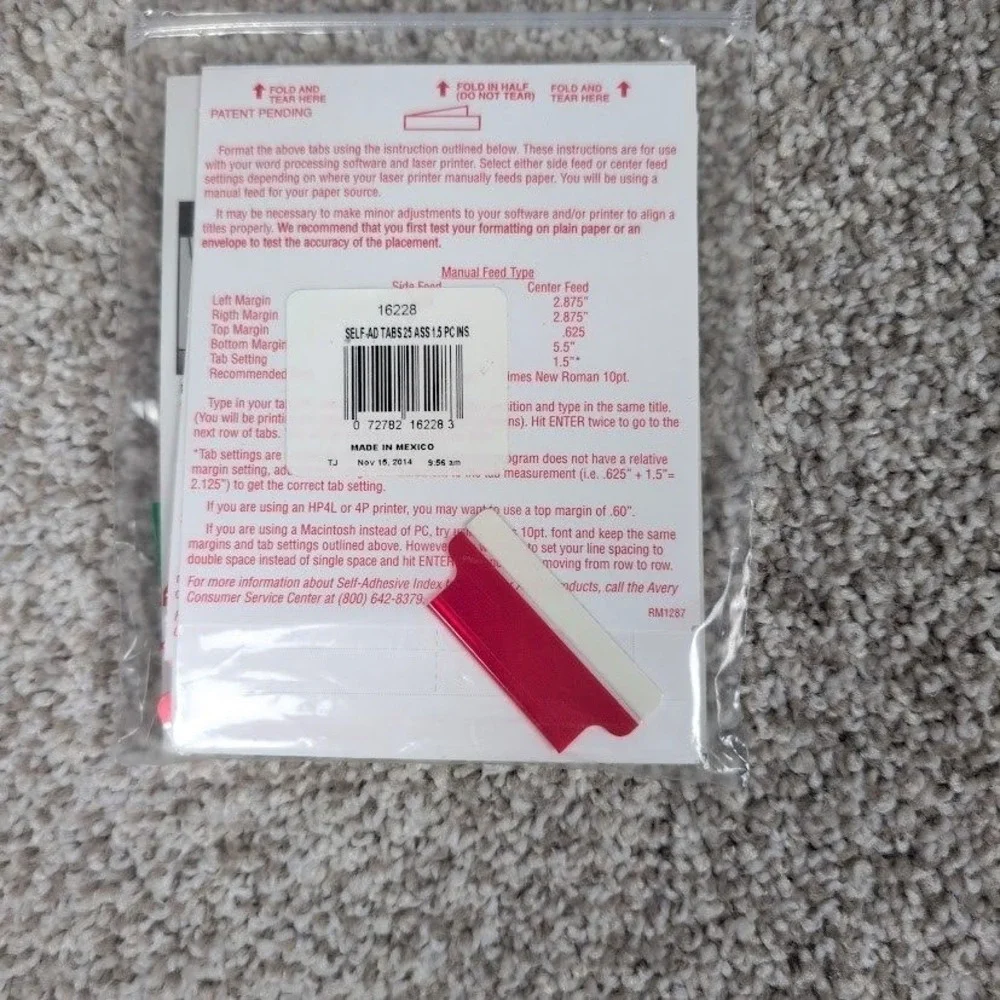 Avery Index Tabs‎ with Printable Inserts, Self-Adhesive, Label Dividers